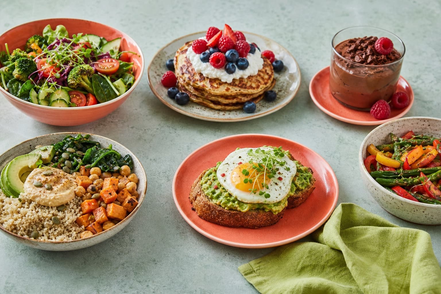 A colourful spread of flexible breakfasts, balanced bowls and sweet recipes